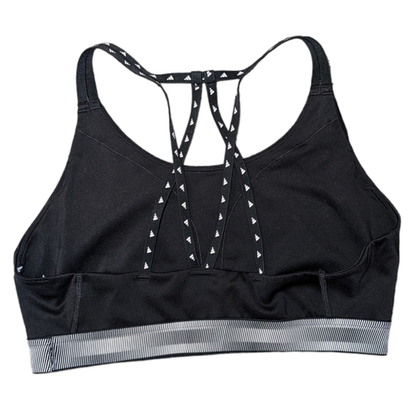 🍂 3/$15 - Adidas Black and White Strappy Sports Bra, Size L - Picture 2 of 4